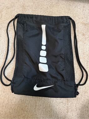 Nike Black Drawstring Gym Sack with White Reflective Accents